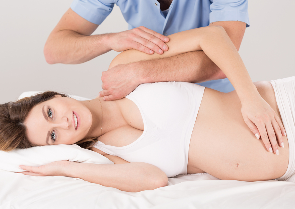 Lake Worth Optometrist giving prenatal massage
